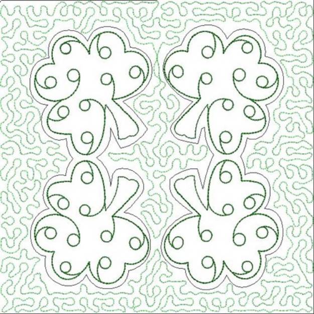 Picture of Shamrock Quilt Square Machine Embroidery Design