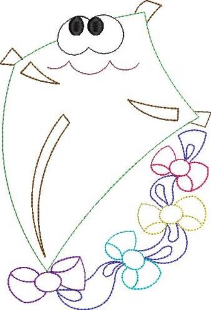 Picture of Kite  Outline Machine Embroidery Design