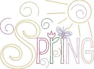 Picture of Spring Outline Machine Embroidery Design