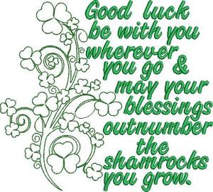 Picture of Good Luck Irish Saying Machine Embroidery Design