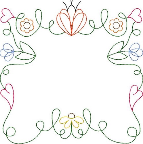 Spring Border Machine Embroidery Design