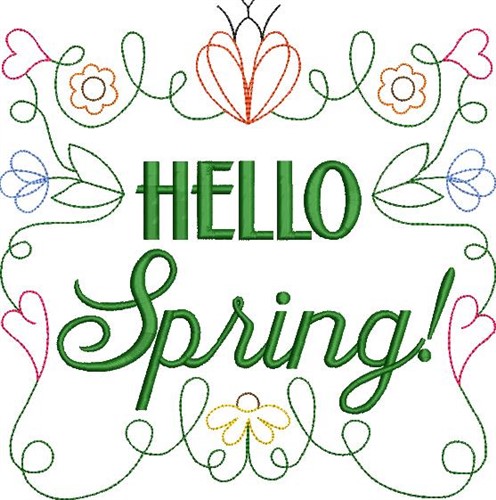 Hello Spring! Machine Embroidery Design