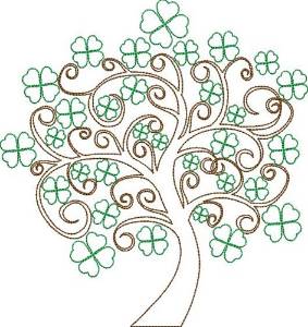 Picture of Shamrock Tree Outline Machine Embroidery Design