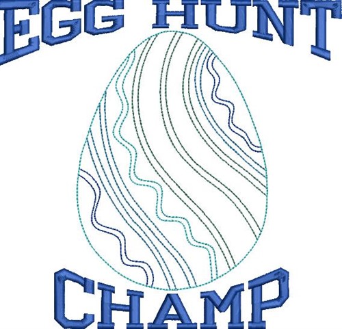 Egg Hunt Champ Outline Machine Embroidery Design