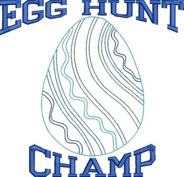Picture of Egg Hunt Champ Outline Machine Embroidery Design