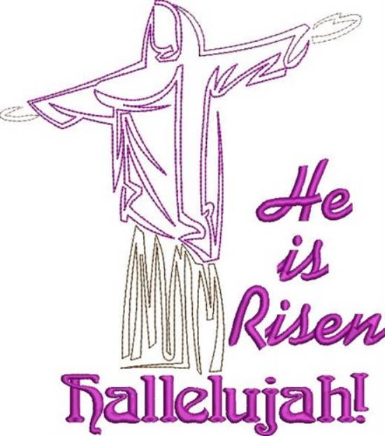 Picture of He Is Risen Hallelujah! Machine Embroidery Design