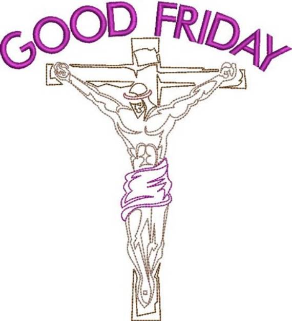 Picture of Good Friday Cross outline Machine Embroidery Design