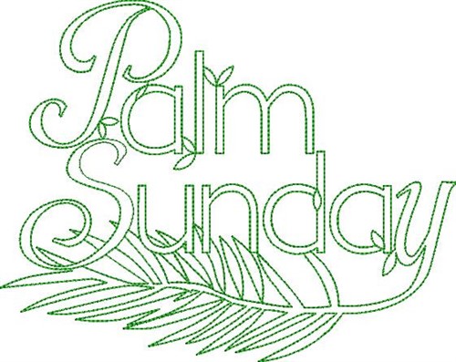 Palm Sunday Outline Machine Embroidery Design