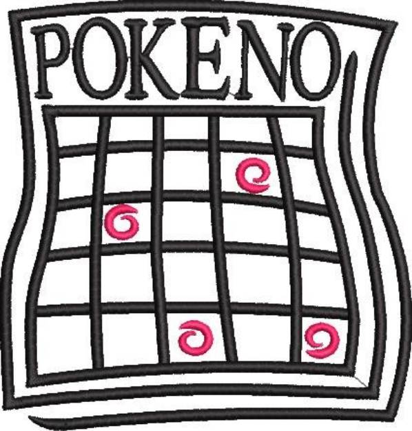 Picture of Pokeno Card Machine Embroidery Design