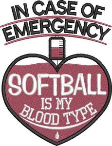 Picture of Softball Emergency Machine Embroidery Design