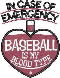 Picture of Baseball Emergency Machine Embroidery Design