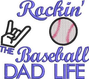Picture of Rockin Baseball Dad Machine Embroidery Design