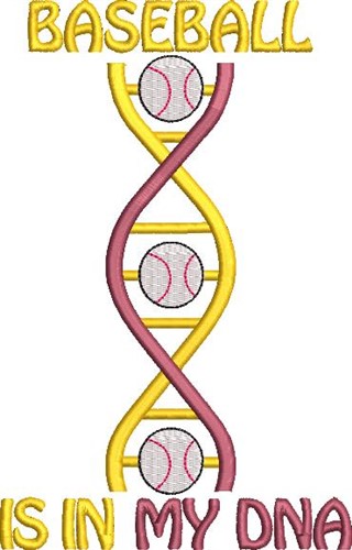 Baseball DNA Machine Embroidery Design