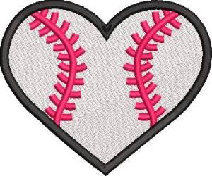 Picture of Baseball Heart Machine Embroidery Design
