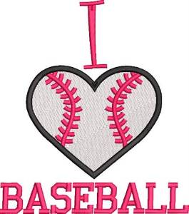 Picture of I Love Baseball Machine Embroidery Design