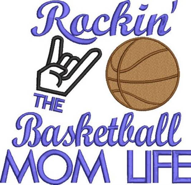 Picture of Rockin Basketball Mom Machine Embroidery Design