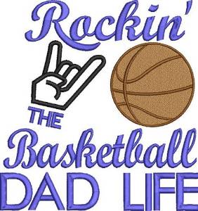 Picture of Rockin' Basketball Dad Machine Embroidery Design