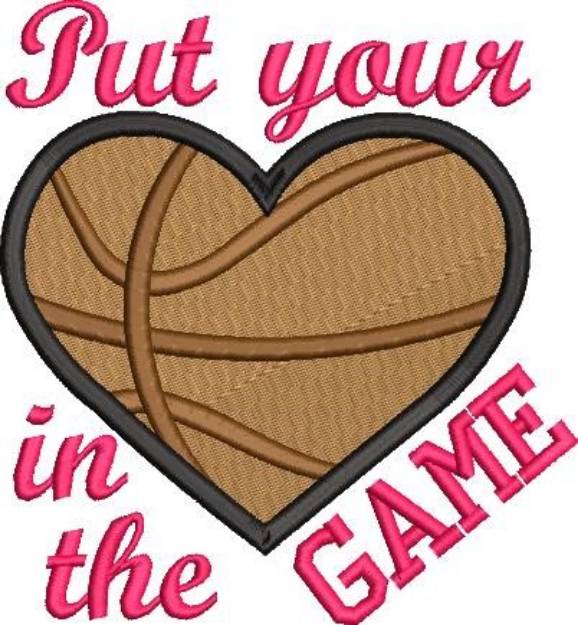 Picture of Heart In The Game Machine Embroidery Design