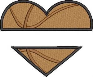 Picture of Basketball Heart Name Drop Machine Embroidery Design