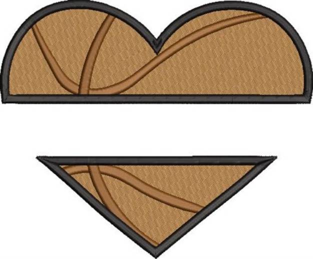 Picture of Basketball Heart Name Drop Machine Embroidery Design