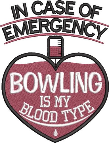 Bowling Emergency Machine Embroidery Design