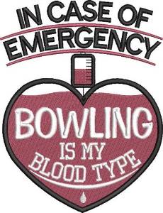Picture of Bowling Emergency Machine Embroidery Design