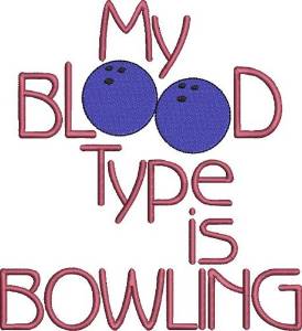 Picture of Bowling Blood Type Machine Embroidery Design