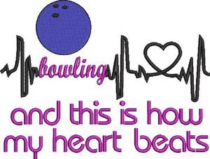 Picture of Bowling Heartbeat Machine Embroidery Design