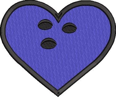 Bowling Heart Machine Embroidery Design