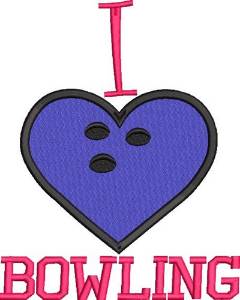 Picture of I Love Bowling Machine Embroidery Design