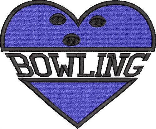 Bowling Heart Name Drop Machine Embroidery Design