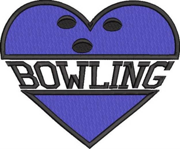 Picture of Bowling Heart Name Drop Machine Embroidery Design