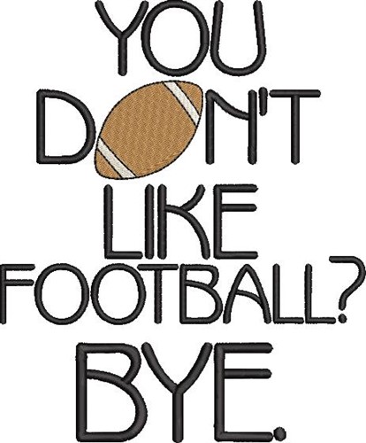 Football Bye Machine Embroidery Design
