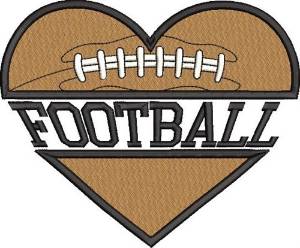 Picture of Football Heart Name Drop Machine Embroidery Design