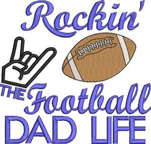 Picture of Rockin Football Dad Machine Embroidery Design