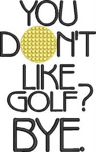 Picture of Golf Bye Machine Embroidery Design