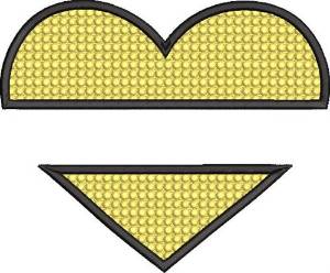 Picture of Golf Heart Name Drop Machine Embroidery Design