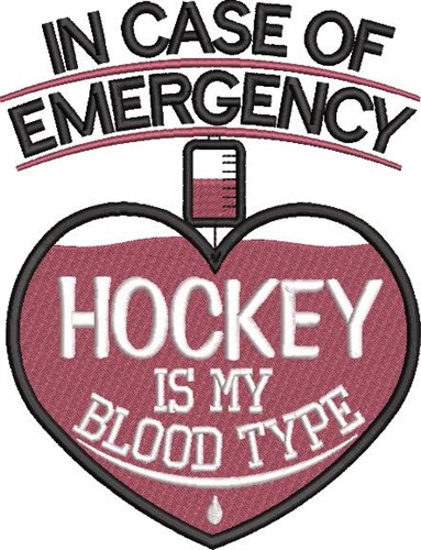 Hockey Emergency Machine Embroidery Design