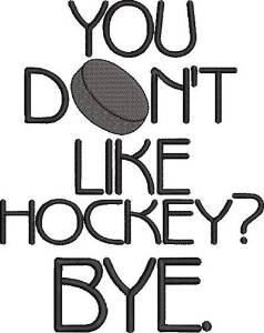 Picture of Hockey Bye Machine Embroidery Design