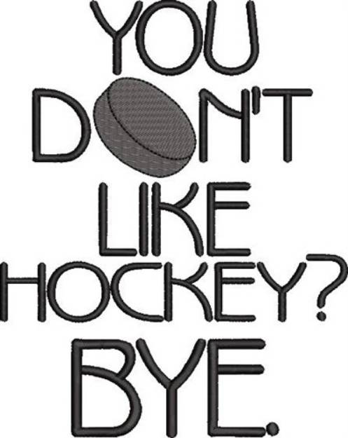 Picture of Hockey Bye Machine Embroidery Design