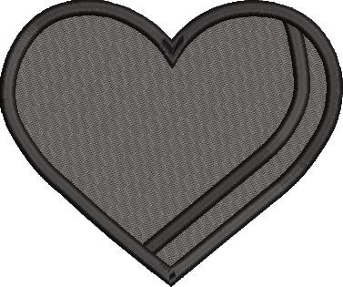 Hockey Puck Heart Machine Embroidery Design