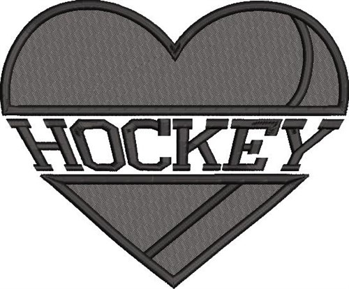 Hockey Heart Name Drop Machine Embroidery Design