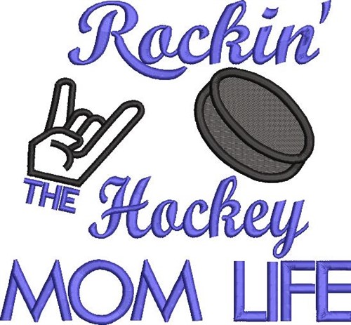 Hockey Mom Life Machine Embroidery Design