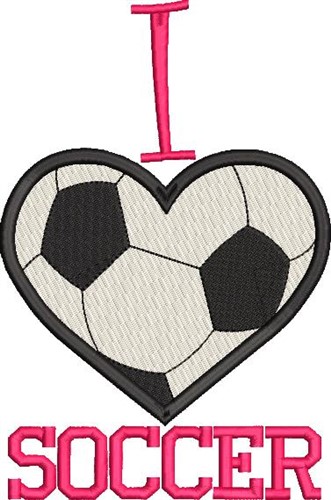 I Love Soccer Machine Embroidery Design