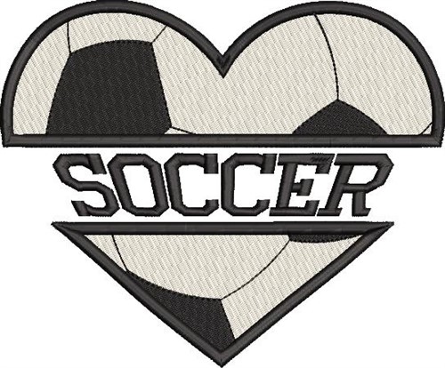 Soccer Heart Name Drop Machine Embroidery Design