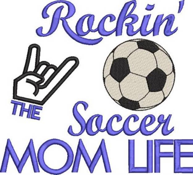 Picture of Rockin Soccer Mom Machine Embroidery Design