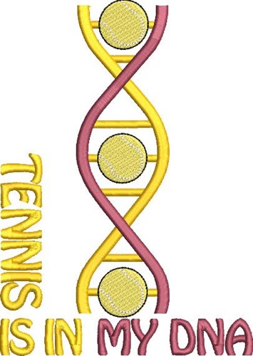 Tennis DNA Machine Embroidery Design