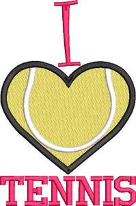 Picture of I Love Tennis Machine Embroidery Design