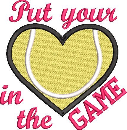 Heart In The Game Machine Embroidery Design