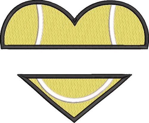 Tennis Heart Name Drop Machine Embroidery Design